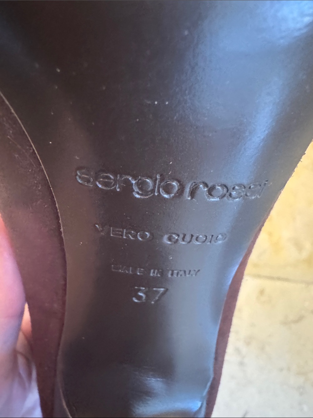 Sergio Rossi Brown Pointed Suede Pumps - Picture 5 of 5